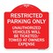 Signmission Restricted Parking Only Unauthorized Vehicles Will Be Ticketed Towed Owners Expense, RW-1818-22977 A-DES-RW-1818-22977 - alternate 1